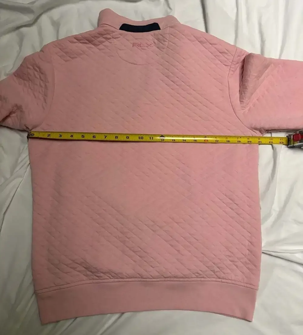 RLX Ralph Lauren Mens Quilted Double-Knit Quarter-Zip Pullover size M